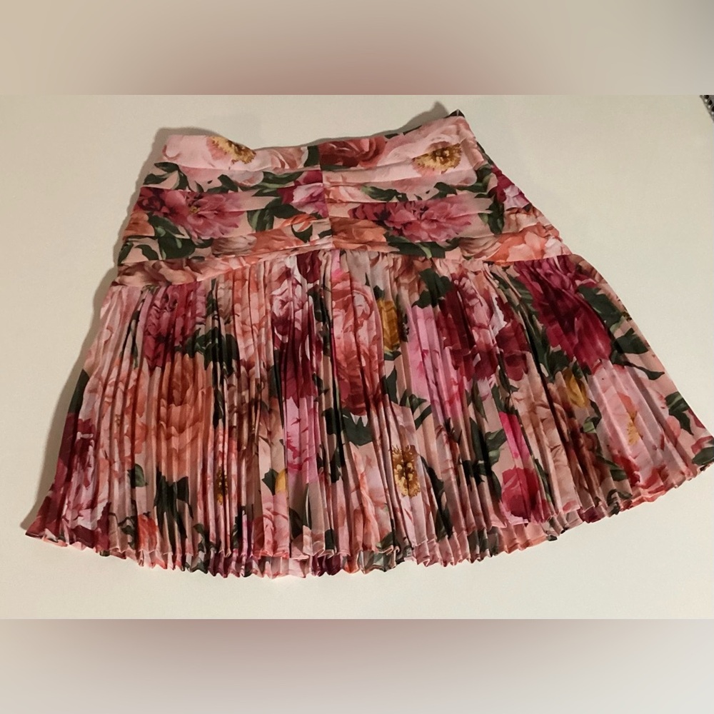 Express Pink Floral Mini Skirt